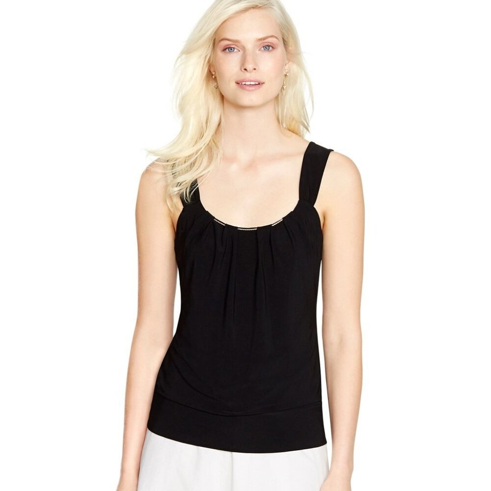 Sleeveless Blouson Chain Top
